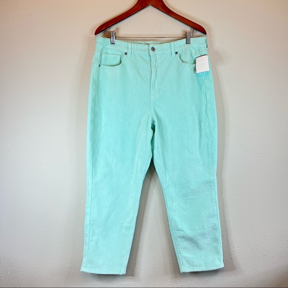 American Eagle Corduroy Hi Rise Mint Mom Jeans Size 16 NWT